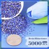 Picture of 5000PCS 2mm Resin Rhinestones in Bulk (Royal Blue), Bedazzling Flatback Crystals for Crafts DIY Nail Decoration, Gems Charms for Tumbler Shoes Clothing Fabric with Pickup Pen and Tweezers