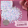Picture of 2500PCS 5mm Resin Jelly Rhinestones in Bulk (White AB), Bedazzling Flatback Crystals Rhinestones for Crafting DIY Nail Decoration, Gems Diomand Charms for Tumbler Shoes Clothing Fabric