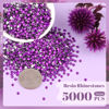 Picture of 5000PCS 3mm Resin Rhinestones in Bulk (Dark Violet), Bedazzling Flatback Crystals for Crafts DIY Nail Decoration, Gems Charms for Tumbler Shoes Clothing Fabric with Pickup Pen and Tweezers