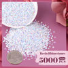 Picture of 5000PCS 3mm Resin Jelly Rhinestones in Bulk (White AB), Bedazzling Flatback Crystals Rhinestones for Crafting DIY Nail Decoration, Gems Diomand Charms for Tumbler Shoes Clothing Fabric