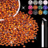 Picture of 4000PCS 4mm Resin Rhinestones in Bulk (Orange), Bedazzling Flatback Crystals for Crafts DIY Nail Decoration, Gems Charms for Tumbler Shoes Clothing Fabric with Pickup Pen and Tweezers