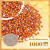 Picture of 4000PCS 4mm Resin Rhinestones in Bulk (Orange), Bedazzling Flatback Crystals for Crafts DIY Nail Decoration, Gems Charms for Tumbler Shoes Clothing Fabric with Pickup Pen and Tweezers