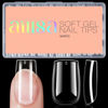 Picture of AILLSA Short Square Nail Tips - 504pcs Clear Soft Nail Tips Full Cover Gel Nails Tips Pre-shaped Acrylic for Extensions Easy for Home DIY Nail Salon 12 Sizes