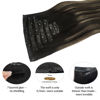 Picture of DOORES Hair Extensions Real Human Hair, Natural Black Mixed Chestnut Brown 110g 7pcs 14 Inch, Seamless Clip in Hair Extensions Human Hair Extensions Straight Invisi Edge Hair Extensions