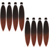 Picture of Alrence Pre Stretched Braiding Hair Long Braid 26 Inch 8 Packs Professional Braiding Hair Extensions Synthetic Crochet Twist Braids (26 Inch, T1B/350)