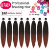 Picture of Alrence Pre Stretched Braiding Hair Long Braid 26 Inch 8 Packs Professional Braiding Hair Extensions Synthetic Crochet Twist Braids (26 Inch, T1B/350)