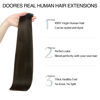 Picture of DOORES Hair Extensions Seamless Clip in Human Hair, Dark Brown 20 Inch 7pcs 110g, Human Hair Extensions Clip in Hair Extensions Straight Hair Invisi Edge Hair Extensions Skin Weft Hair Extensions