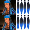 Picture of Alrence Pre Stretched Braiding Hair Long Braid 30 Inch 8 Packs Professional Braiding Hair Extensions Synthetic Crochet Twist Braids (30 Inch, 1B/Blue)