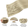 Picture of DOORES Hair Extensions Seamless Clip ins, Ash Blonde Highlighted Platinum Blonde 110g 7pcs 18 Inch, Clip in Hair Extensions Seamless Extensions Straight Hair Invisi Edge Hair Extensions