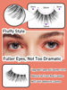 Picture of Fluffy Lashes Wispy False Eyelashes Natural Volume Mink Lashes 12MM Strip Eyelashes with Thin Band C Curl Eyelashes False Lashes 7 Pair Siligli