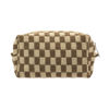 Picture of PAZIMIIK Checkered Makeup Bag for Purse Portable Zipper Make Up Pouch Small Cosmetic Case for Travel Accessories (Coffee)
