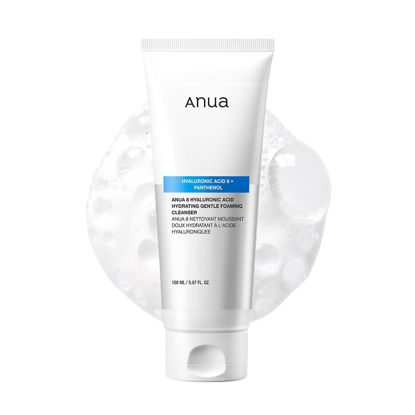 Picture of ANUA Hydrating Gentle Foaming Cleanser, Hyaluronic Acid, Glycerin, Zinc, Panthenol, Korean Face Wash for Dry Skin, for Double Cleansing, Korean Skincare (150ml/5.07fl oz.)