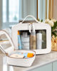 Picture of LETGO Clear Makeup Bags Set - TSA Approved Toiletry Bag with Handle Large Opening, Clear Toiletry Bags Case Pouch for Traveling Travel Car Orangizer Storage Essentials (Mini+Large White)