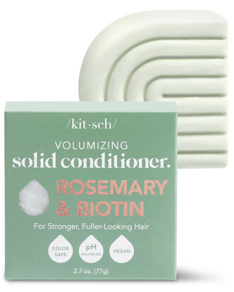 Picture of Kitsch Rosemary & Biotin Natural Hair Conditioner Bar, Organic, Vegan, Volumizing, Hydrating & Cleansing Conditioner for Curly or Straight Hair, Plastic, Paraben & Sulfate Free, Eco Friendly, 2.7 oz