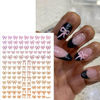 Picture of Bows Nail Art Stickers Bows Nail Decals Laser Bow Knot Nail Art Design Stickers 3D Self-Adhesive French Valentines Nail Charms Supplies for Women Girls Acrylic DIY Manicure Decoration 6 Sheets