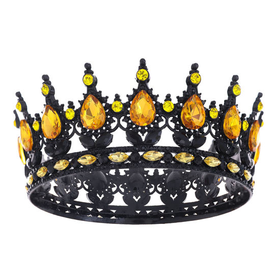 Picture of Feltent Queen Crown for Women Crystal Tiara for Girl Rhinestone Wedding Headband for Bride Hair Accessories for Halloween Costume Birthday Party Prom Gifts