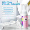 Picture of Buqikma Lash Shampoo Kit - Eyelash Extension Cleanser for Extensions 60ML with Rechargeable Handheld Lash Fan Dryer Mascara Brush Rinse Bottle Makeup Cleansing Foam for Lash Care