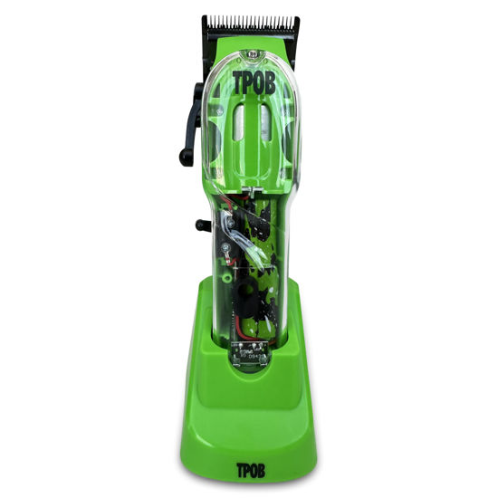 Picture of TPOB Slime 2 Barber Hair Clippers for Men 6800 RPM with Matte Green Case and X Fade Blade
