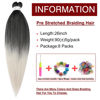 Picture of ShowCoco 8 Packs Pre-stretched Braiding Hair 26" Ombre Braiding Hair Hot Water Setting Synthetic Fiber Crochet Braiding Hair Ombre Black to Gray (26Inch,#1B/Silver)