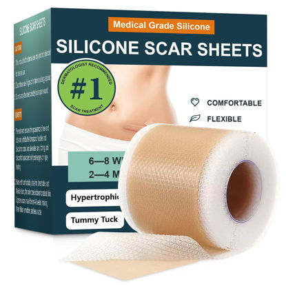 Picture of Silicone Scar Sheets,Silicone Scar Tape,Silicone Sheets For Scars,Scar Tape For Surgical Scars,Keloid Bump Removal,Scar Removal For Surgical(1.6"x 120" Roll-3M)