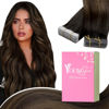 Picture of YoungSee Tape in Extensions Human Hair Brown Balayage Tape in Human Hair Extensions Dark Brown Ombre Medium Brown Tape in Hair Extensions Remy Human Hair for Women 18 Inch 20pcs 50g