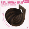 Picture of YoungSee Tape in Extensions Human Hair Brown Balayage Tape in Human Hair Extensions Dark Brown Ombre Medium Brown Tape in Hair Extensions Remy Human Hair for Women 18 Inch 20pcs 50g