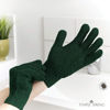 Picture of Temple Spring Exfoliating Gloves - Rayon Bamboo Bath/Shower Gloves, Bath Gloves for Shower Exfoliating and Ingrown Hair/Dead Skin Remover - Exfoliator Mitt Scrub Gloves - Forest Green