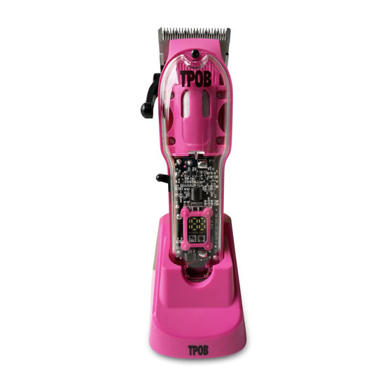 Picture of TPOB Slime 2 Candy Edition Barber Hair Clippers for Men 6800 RPM with Matte Pink Case and Taper Blade