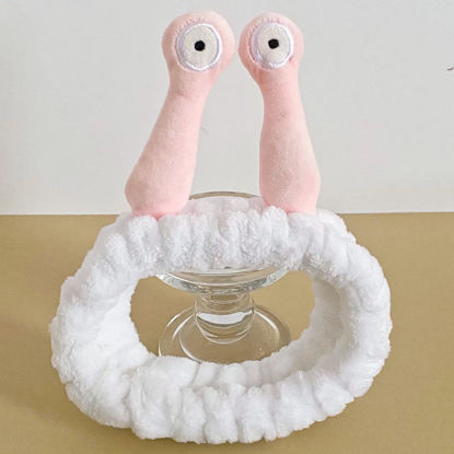 Picture of Jowmoy Cute white Snail Headband, Headband to Wash Face for Women Makeup Shower Spa Headband