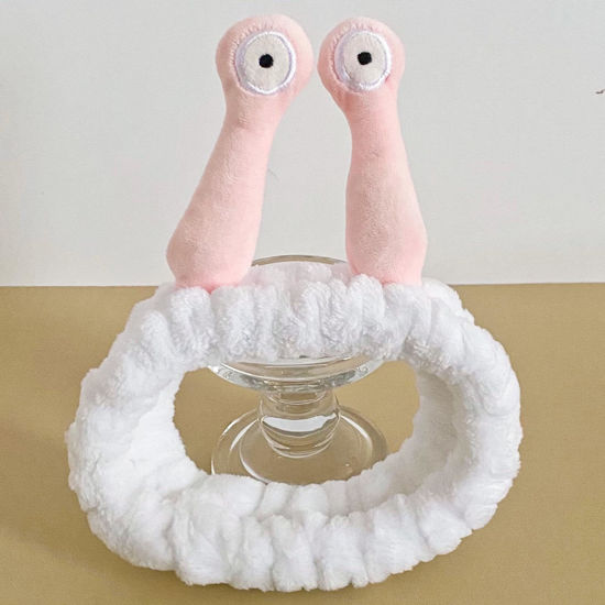 Picture of Jowmoy Cute white Snail Headband, Headband to Wash Face for Women Makeup Shower Spa Headband