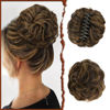 Picture of SOFEIYAN Claw Clip Messy Bun Hair Piece Wavy Curly Hair Bun Clip in Claw Chignon Ponytail Hairpieces Synthetic Tousled Updo Hair Extensions Scrunchie Hairpiece for Women, Dark Brown/Golden Auburn