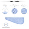 Picture of SimpleField 2 Pack Microfiber Hair Towel Wrap for Women, Anti Frizz Quick Drying Hair Turban for All Hair Style, Absorbent and Lightweight (Blue)