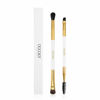 Picture of Docolor Duo Eyebrow Brush with Eyeshadow Brush, 2 Pieces Professional Angled Eye Brow Brush and Spoolie Brush with Eye Shadow Brush and Blending Brush (White & Golden)