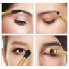 Picture of Docolor Duo Eyebrow Brush with Eyeshadow Brush, 2 Pieces Professional Angled Eye Brow Brush and Spoolie Brush with Eye Shadow Brush and Blending Brush (White & Golden)