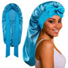 Picture of ROYBENS Long Bonnet Satin Bonnet Silk Bonnet for Sleeping Women, Bonnet with Tie Band Sleep Cap, Silk Hair Bonnet for Braids Curly Hair