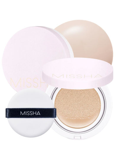 Picture of MISSHA Magic Cushion Foundation No.21 (2 Pack) Light Beige for Bright Skin - Flawless Coverage,Dewy Finish,Easy Application for All Skin Types