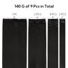 Picture of HOTBANANA Clip in Hair Extensions Real Human Hair 140g 9pcs 24 inch Natural Black Clip in Human Hair Extensions Straight Remy Hair Extensions Full Head