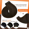 Picture of Full Shine Human Hair Clip in Extensions Dark Brown Hair Extensions Clip in Brown Invisible Clip in Hair Extensions Human Hair Natural Remy Hair Extensions 12 Inch 3 Pcs 60 g