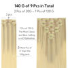 Picture of HOTBANANA Clip in Hair Extensions Real Human Hair 140g 9pcs 24 inch Ash Blonde to Golden Blonde and Platinum Blonde Clip in Human Hair Extensions Straight Remy Hair Extensions Full Head