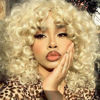 Picture of andromeda Blonde Curly Wigs for Black Women Soft Short Loose Curly Wig wiht Bangs Synthetic Kinky Curls Hair Wigs Curly African American Costume Cosplay Wigs (Blonde)