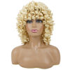Picture of andromeda Blonde Curly Wigs for Black Women Soft Short Loose Curly Wig wiht Bangs Synthetic Kinky Curls Hair Wigs Curly African American Costume Cosplay Wigs (Blonde)