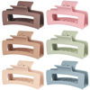 Picture of Sisiaipu 3.5 Inch Medium Hair Claw Clips 6 Pack Hair Clips for Women Square Claw Clips Rectangle Clips for Hair Banana Jaw Clips Hair Accessories for Girls -Brown Colorful
