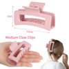 Picture of Sisiaipu 3.5 Inch Medium Hair Claw Clips 6 Pack Hair Clips for Women Square Claw Clips Rectangle Clips for Hair Banana Jaw Clips Hair Accessories for Girls -Brown Colorful