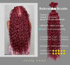 Picture of 100g 22 Inch Human Braiding Hair 99J Red Deep Wave Bulk Human Hair for Braiding No Weft 12A Brazilian Virgin Curly Human Hair Extensions for Boho Braids Wet and Wavy Burgundy Braiding Hair