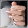 Picture of RARJSM Silver Cat Eye Gel Nail Polish Ceramic Translucent Clear White Velvet Glitter Diamond Cateye Gel Polish 15ml Single Bottle with Magnet Stick UV LED Curing Requires Soak Off for Home Salon