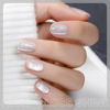 Picture of RARJSM Silver Diamond Cat Eye Gel Nail Polish Reflective Translucent Clear White Glitter Cateye Gel Polish 15ml Single Bottle with Magnet Stick UV LED Curing Requires Soak Off for Home Salon