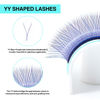 Picture of VAVALASH YY Lash Extensions Blue + Purple Color Tray Easy Premade Volume 2D Fans Eyelash Extension YY Type Natural Volume Lashes Extension Soft Matte Black Lashes (Blue + Purple-YY-0.07-D-8-15mm)