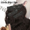 Picture of KooKaStyle Clip in Synthetic Hair Extensions Long Wavy 4PCS Thick Hairpieces Dark Brown 6# Fiber Double Weft Natural Hair Extensions 24 Inch for Women