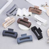Picture of CHANDAT 4.1 Inch Large Hair Clips 8 Pcs Square Claw Clips for Thick Hair Big Hair Claw Clips Acrylic Banana Jaw Clips Hair Accessories for Women and Girls -Grey Brown