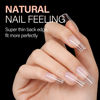 Picture of AILLSA Medium Square Nails Tips 504PCS Clear Soft Gel Nail Tips False Full Cover Nail Tips for DIY Home Salon Gift, Pre-shaped Gelly Press On Fake Nail Tips for Nail Extension (10sizes)